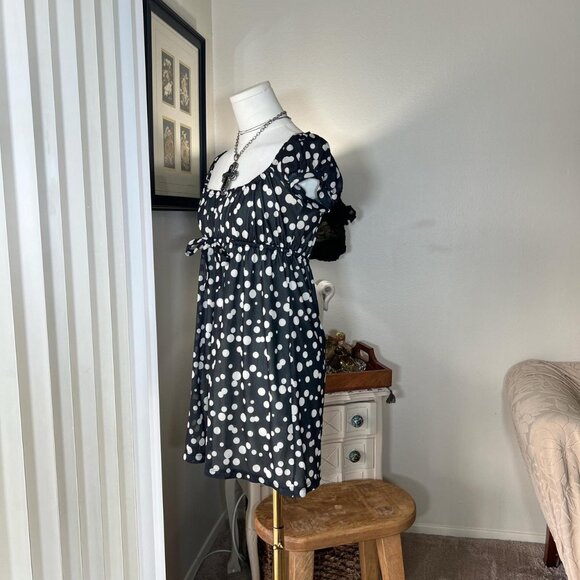 Y2k Polka Dot Babydoll Dress - Picture 3 of 5